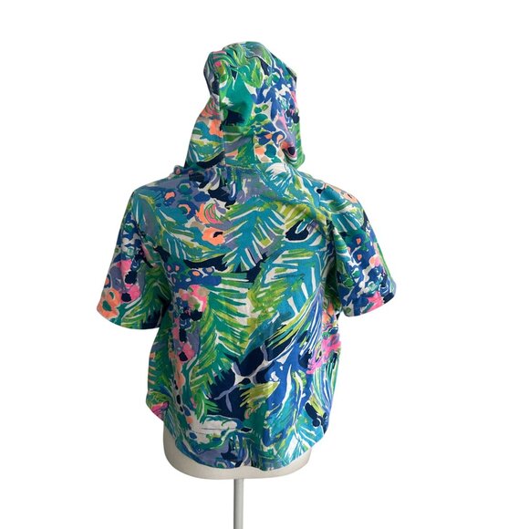LILLY PULITZER Girl's Tropical Short Sleeve Hoodie Size Large - Picture 4 of 8